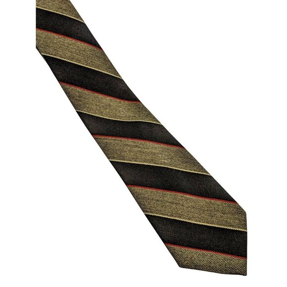Vintage Jack Fraser Mens Neck Tie Gray Navy Blue Striped Wool Blend Narrow - Picture 1 of 4